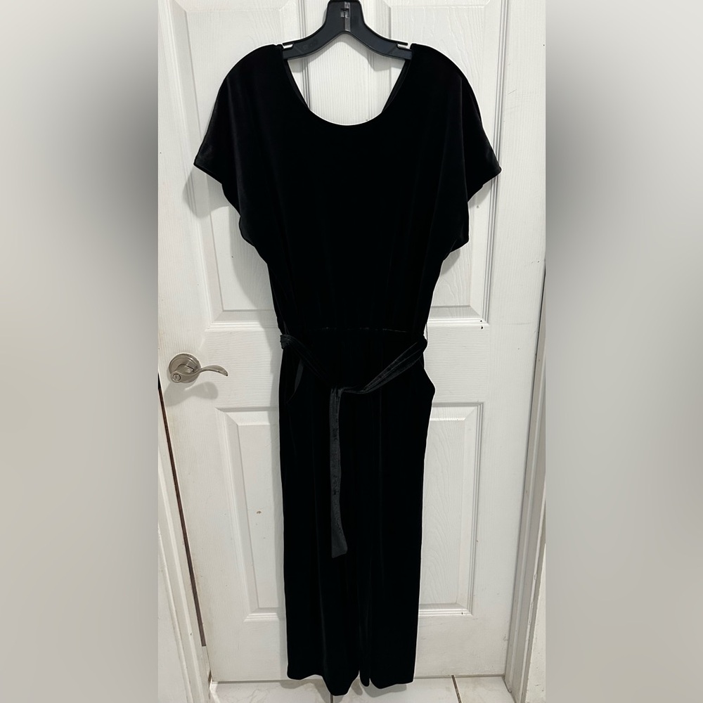 Black Velour Jumpsuit - GAP - Tall Large